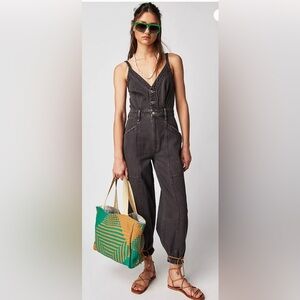 Etica Milou Women’s Denim Jumpsuit Obsidian Black Wash Sz S New With Tags